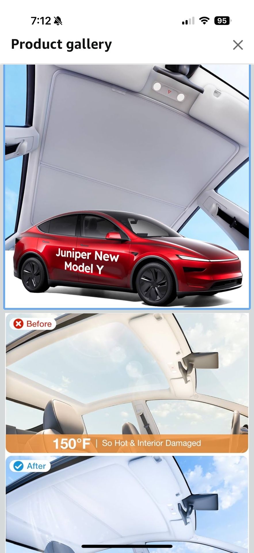 Brand New Roof Sunshade for New Tesla Model Y Juniper