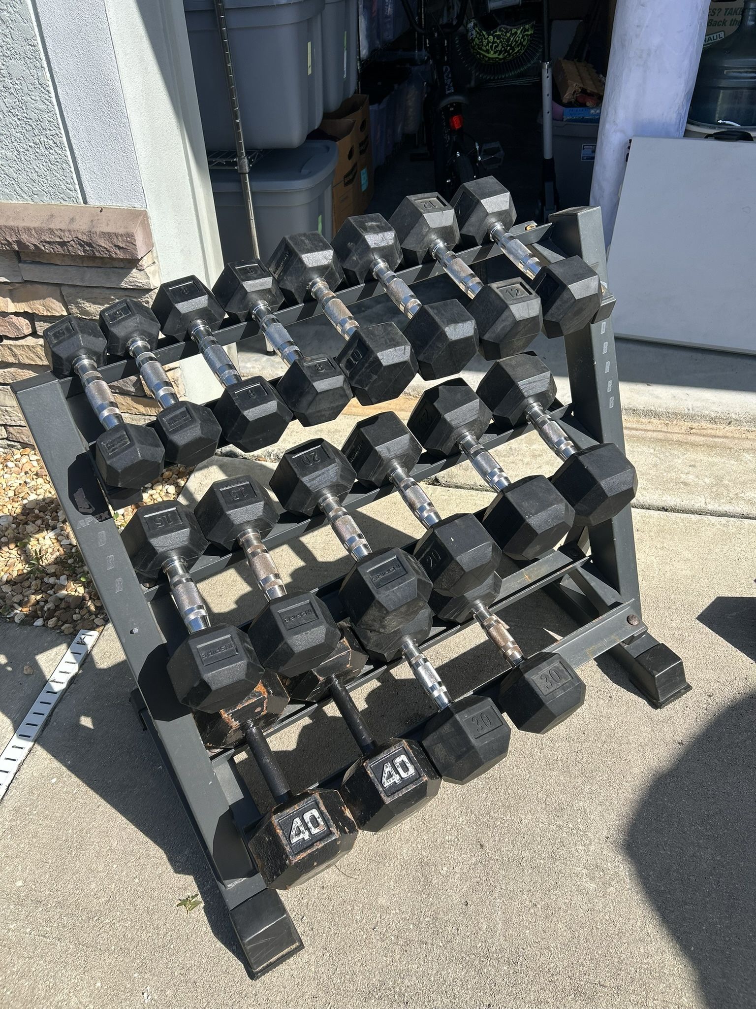 Dumbbell Set With Rack And Equipment Mat
