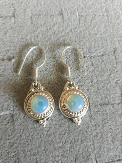 Beautiful Milky opal earrings