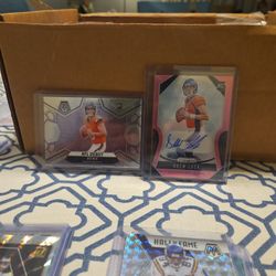 Broncos (2 Card Lot) Drew Lock Rc Auto, Bo Nix NFL Debut