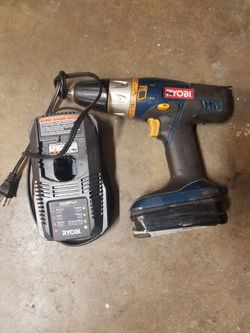 Ryobi 18v drill with battery and charger