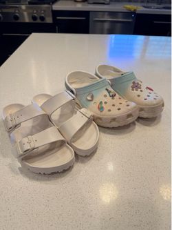 Birkenstock & Crocs both size 6 kids $20