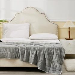 Grey 10 Pound Weighted Blanket Twin Size Cooling Blanket For Hot Sleepers