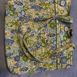 Retired Green Meadow Vera Bradley Tote With Button Closure. 