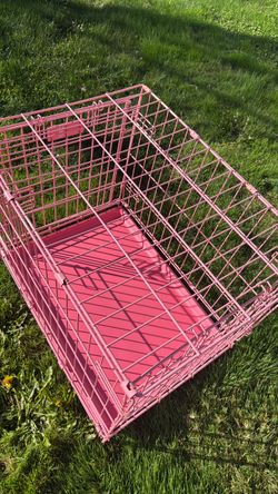 Folding pets wire playpen pink color 17X23” and 19.5” inch tall