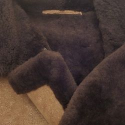 Rich Chocolate Brown Shearling Coat