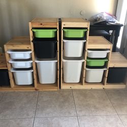 2 IKEA Trofast Shelving Uinirs With Bins. 
