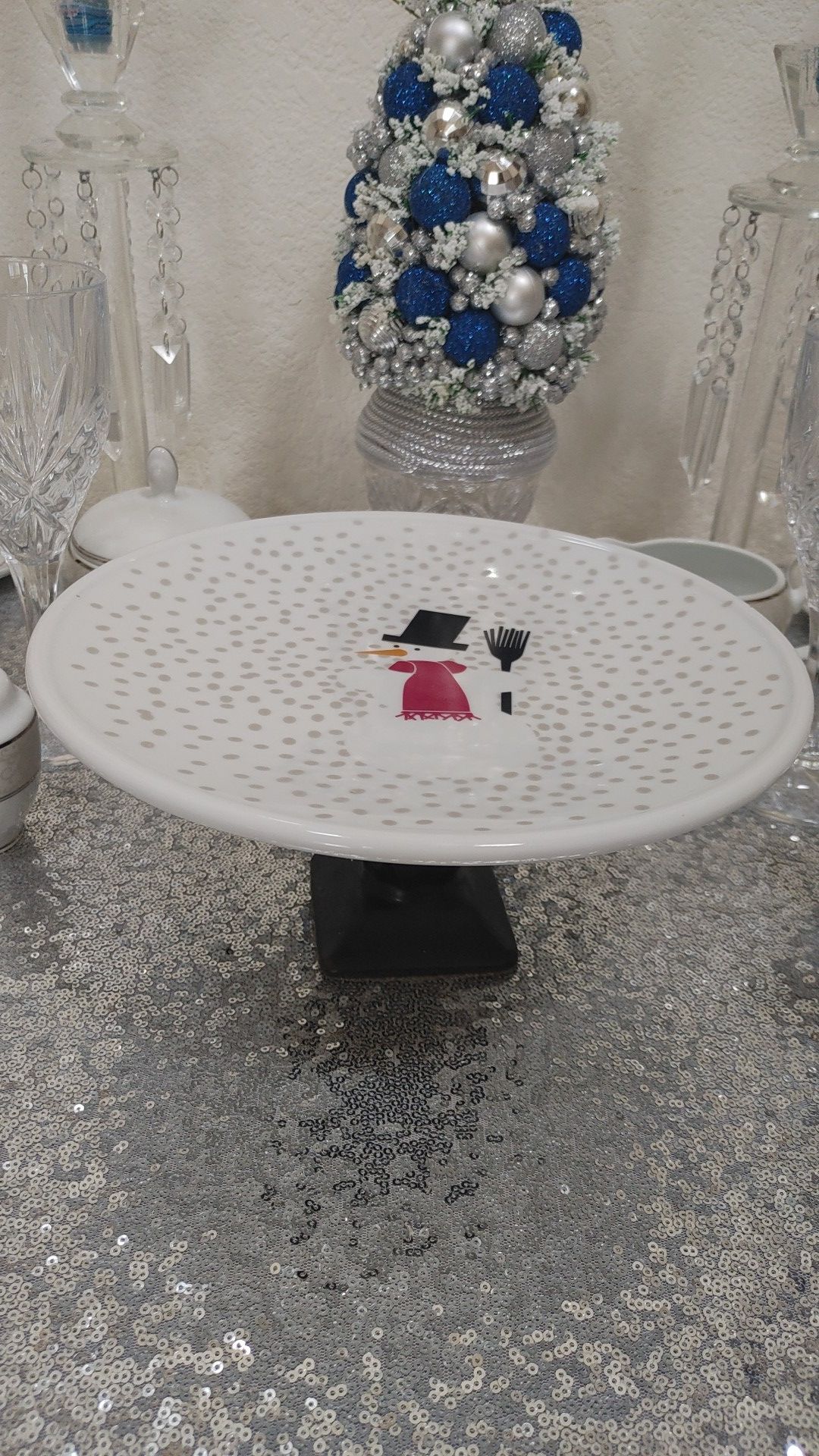 Christmas/Snowman desert/food/cake stand