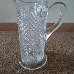 Early American Patterned Glass Tankard Creamer 