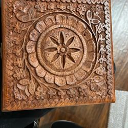 Handmade Wooden Box Carved Wood