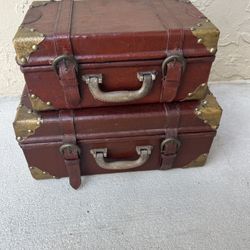 Vintage train travel trunks  collector's find. Use For Decor