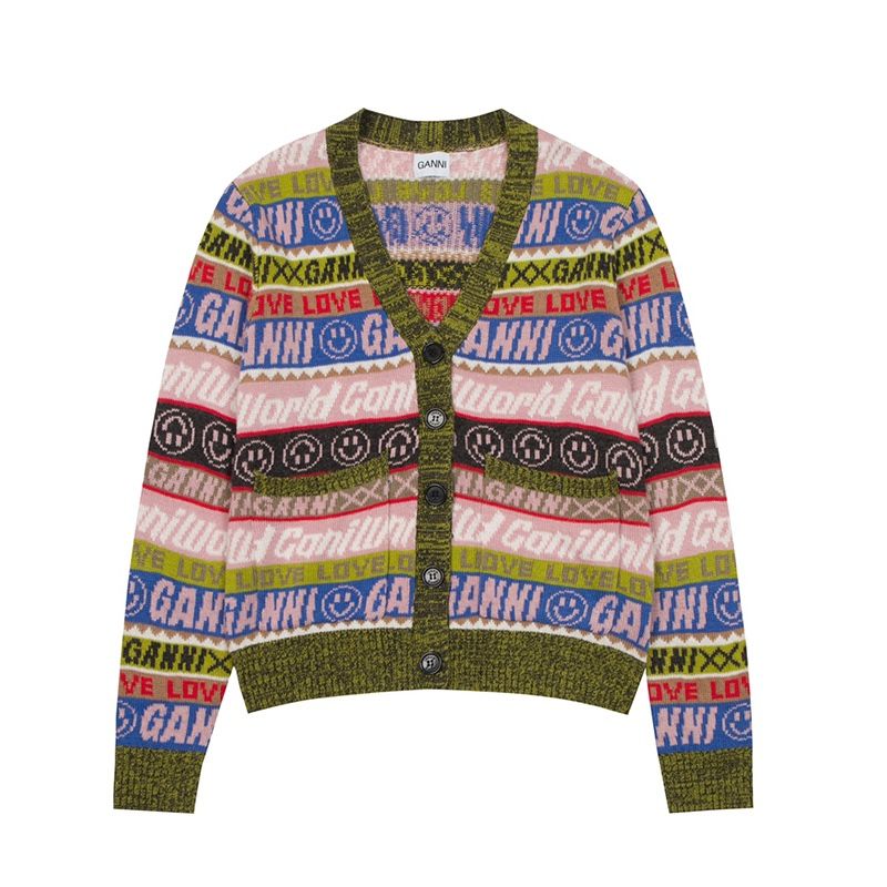 Garni Multicolor Letters Cardigan Sueater