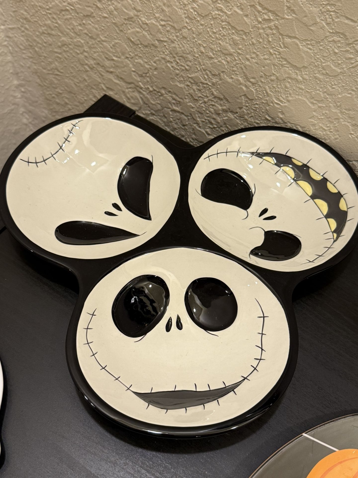 The Nightmare Before Christmas Jack Skellington Candy Serving Dish Disney 3 Face