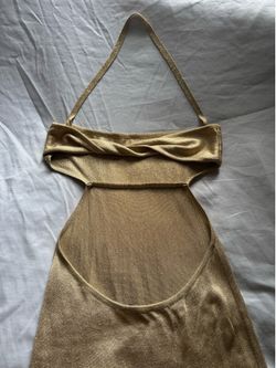 Vintage gold knit dress Richard Tyler Couture 6