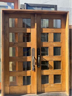 Wooden french glass doors 64x81
