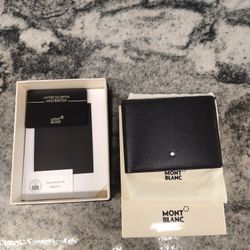 Mont Blanc Men's Black Leather 6cc Wallet