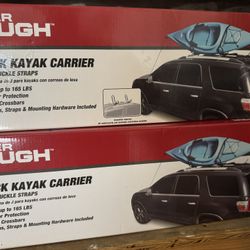 Hyper Tough Universal Roof-Mounted  Black J-Rack Kayak Exterior Carrier, Straps & Hardware, 4ATT03