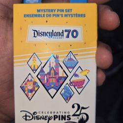 Disneyland 70th Anniversary Blind Box Pin Set Brand New Sealed 2 Mystery Pins