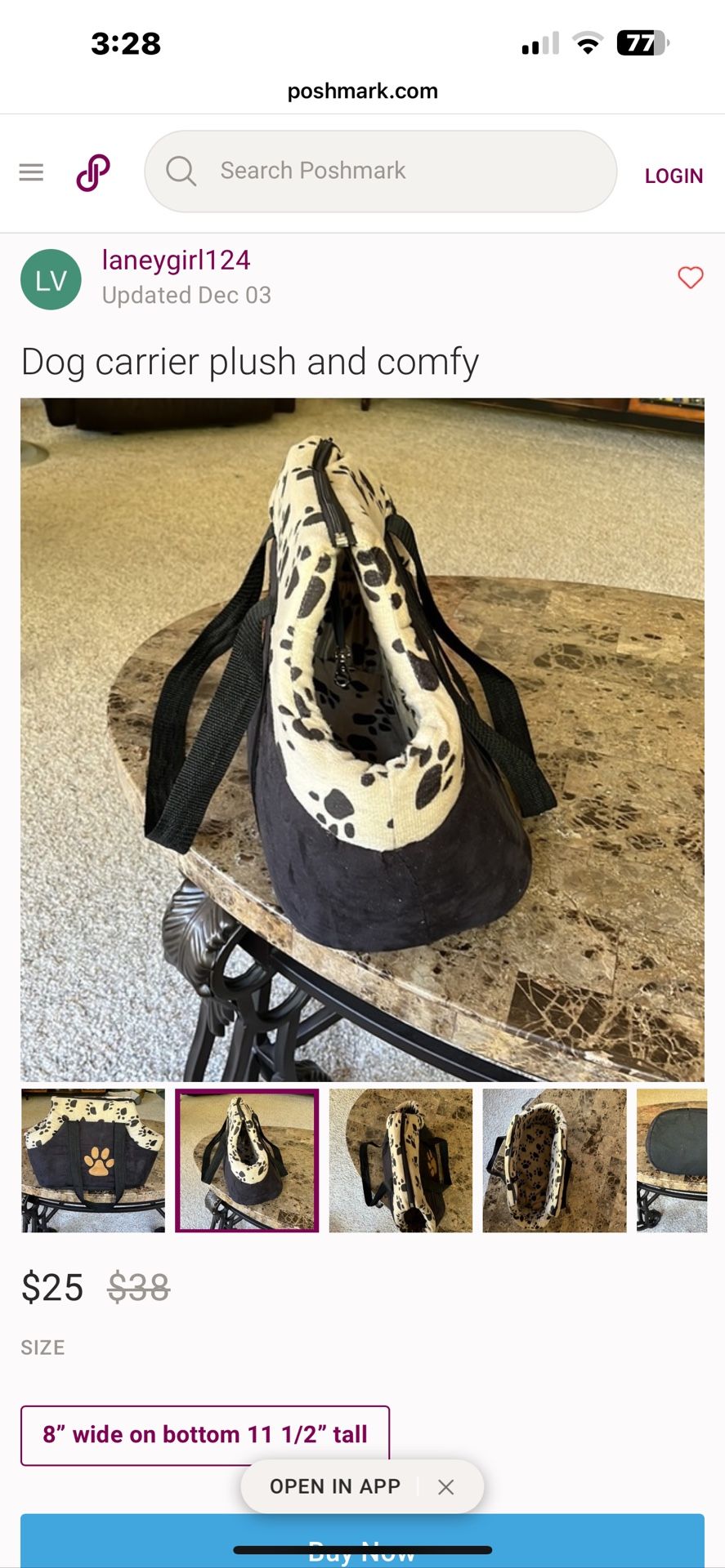 Plush Dog Carrier