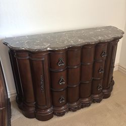 Luxury Marble Top Nightstands / Accent Cabinets – Matching Pair