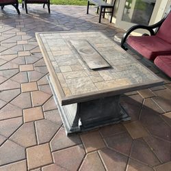 Outdoor Table With Gas Fire Pit 