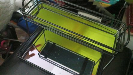 2 tier mirrored shelf
