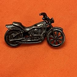 Motorcycle Black Pewter Pin with Safety Pin Back Clasp for Vest Jacket Hat