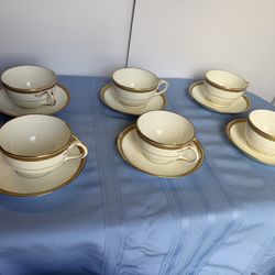 Vintage Cauldon England China Cups with Saucers