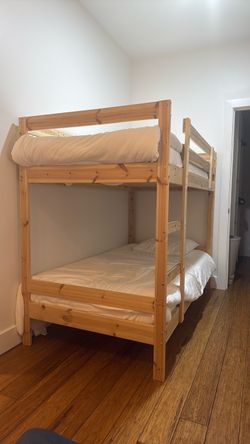 IKEA Wooden Twin Bunk Bed Frame