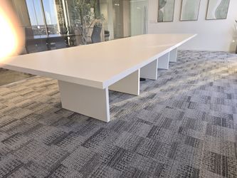 Modern conference table 5’x14’ white new!