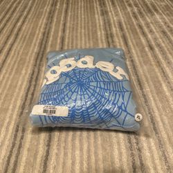 Brand New Sp5der Hoodie Blue Rhinestone XL