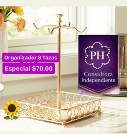 Organizador Para 8 Tazas Nueva Línea Wildflowers Especial $75.00 Princess House Ventas Finales