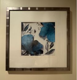 Framed Blue Floral Wall Art Prints