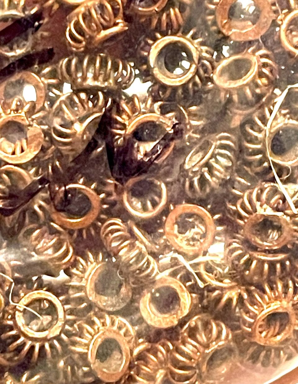 Lot Of 125 Copper Wire Saucer Beads