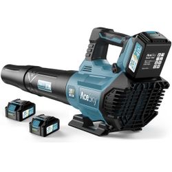 Leaf Blower Cordless - 2025 Update 150000RPM & 3 Speed Levels Electric Leaf Blower with 2 x 4.0Ah Battery and Charger, Extension Tube Blower for Lawn 