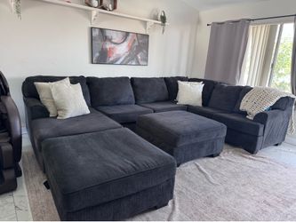Sectional sofa couch sala ottoman