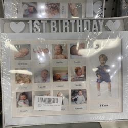 Eorbow My First Year Photo Frame 1st Birthday White