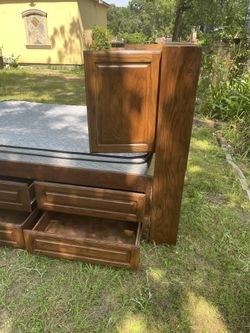 Cama Full Con Colchón Y 8 Cajones Y 4 Puertas De Almacenimiento 