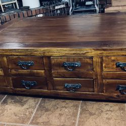 16 Drawer Solid Wood Coffee Table 