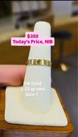 21K SOLID GOLD RING, NEW IN BOX
