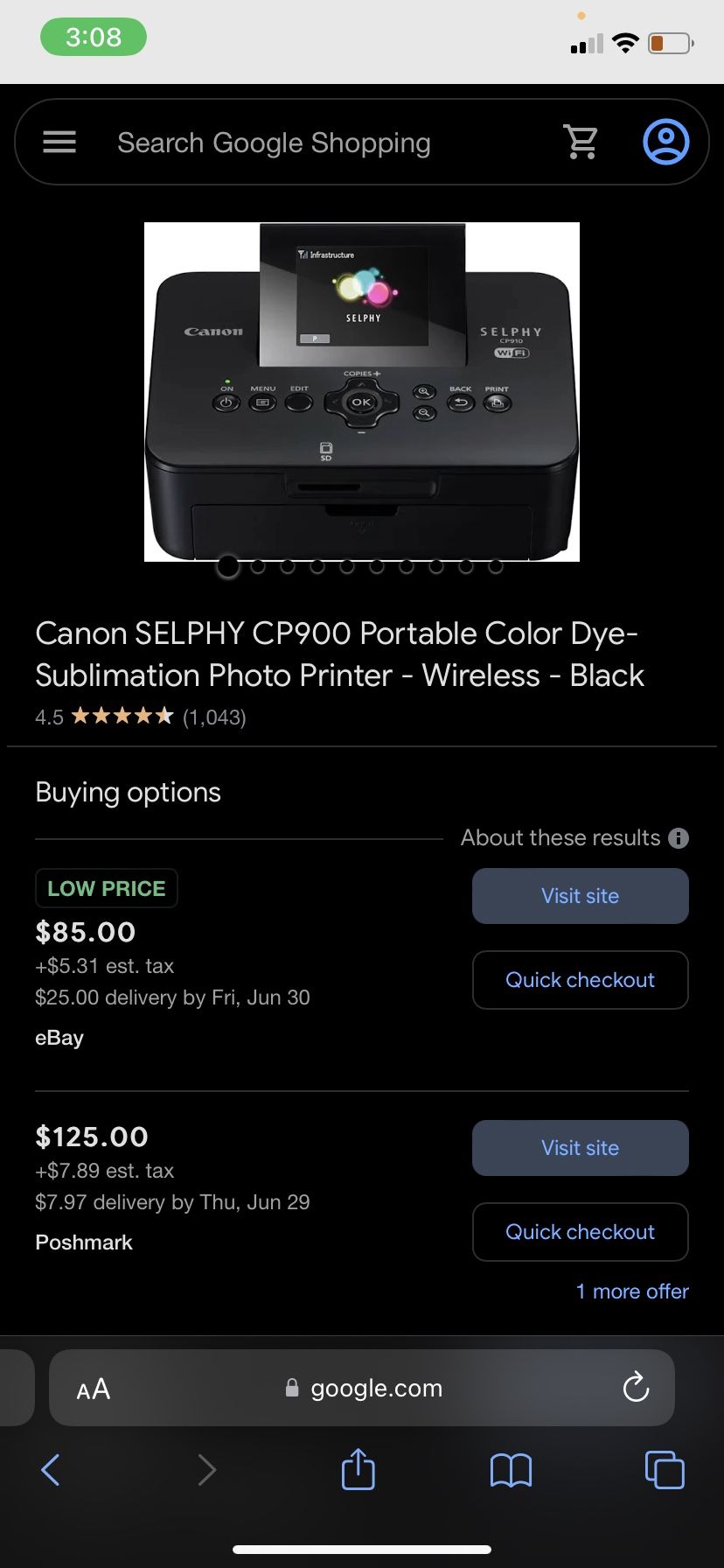 portable wireless printer Selphy cp900
