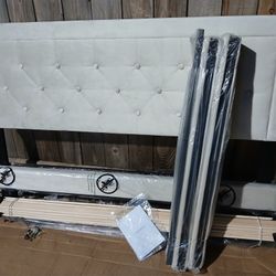 New Queen Size Platform Bed Frame with Upholstered, No Box Spring Needed.