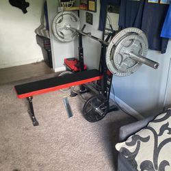 Bench Press And Curl Bar