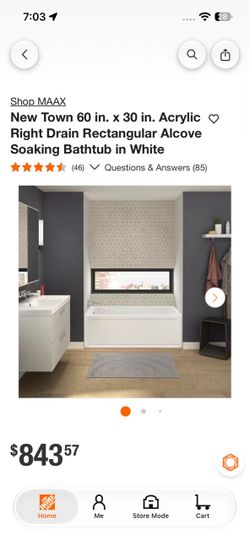 MAAX New Town 60x30 Acrylic Alcove Bathtub White
