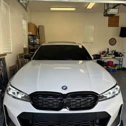 FITS 23+26 BMW G20 LCI 330i M340i V2 STYLE GLOSS BLACK 3PCS FRONT BUMPER LIP KIT - Brand new in box