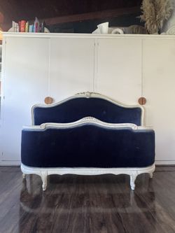 VINTAGE Blue Velvet bed frame- $300 OBO
