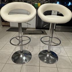 Leather White Bar Stools