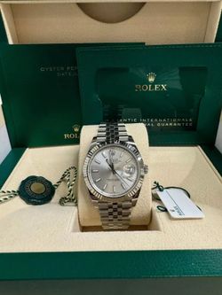 Rolex Datejust 41 126334 Silver Fluted Jubilee NEW 2024 COMPLETE FULL SET