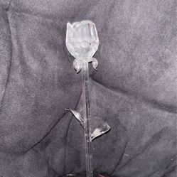 Handblown glass rose