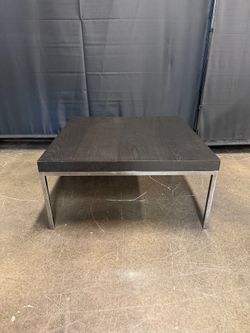 IKEA KLUBBO Square Dark Wood Coffee Table in Metal